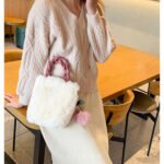 Nebesa 2025 Fall/Winter Plush Cherry Handbag – Trendy & Versatile Chain Shoulder Bag