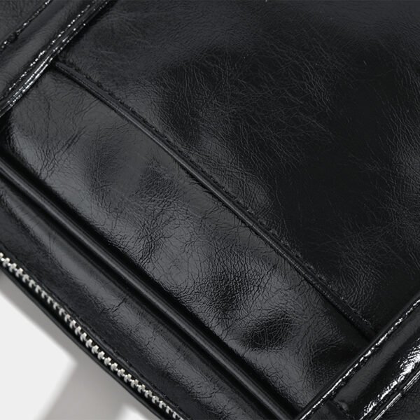 Vintage Oil Waxed Leather Silver Tote