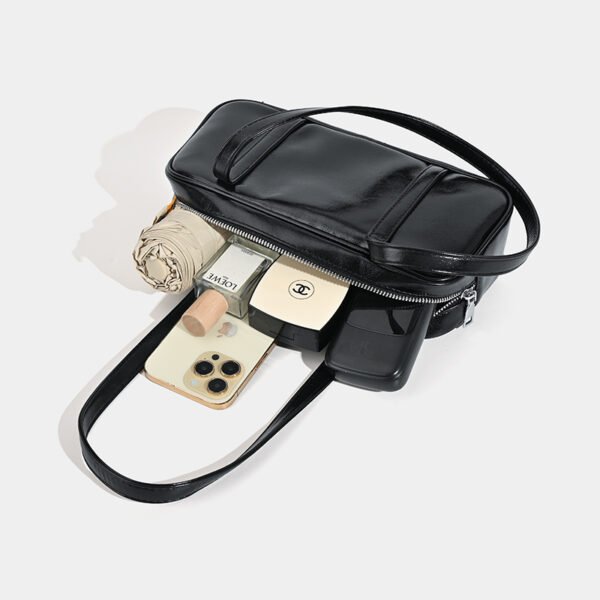 Vintage Oil Waxed Leather Silver Tote