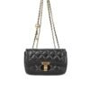 Black Diamond Metal Buckle Shoulder Bag