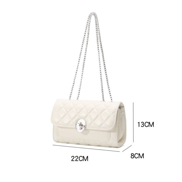 Embroidered Diamond Chain Small Square Bag