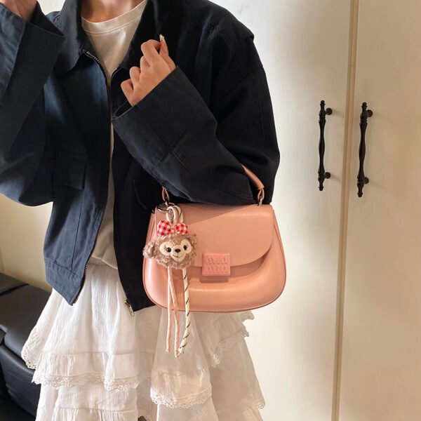 Korean Ins Fashion Hand-Held Saddle Bag Summer Simple Versatile Shoulder Bag High-End Messenger Bag