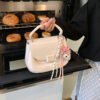 Korean Ins Fashion Hand-Held Saddle Bag Summer Simple Versatile Shoulder Bag High-End Messenger Bag