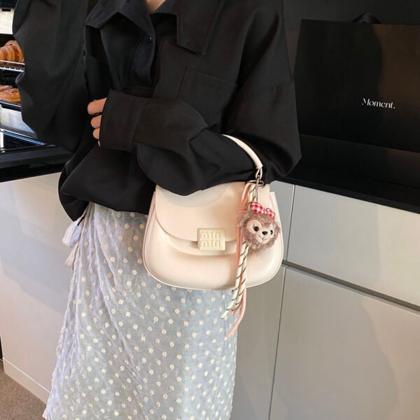 Korean Ins Fashion Hand-Held Saddle Bag Summer Simple Versatile Shoulder Bag High-End Messenger Bag