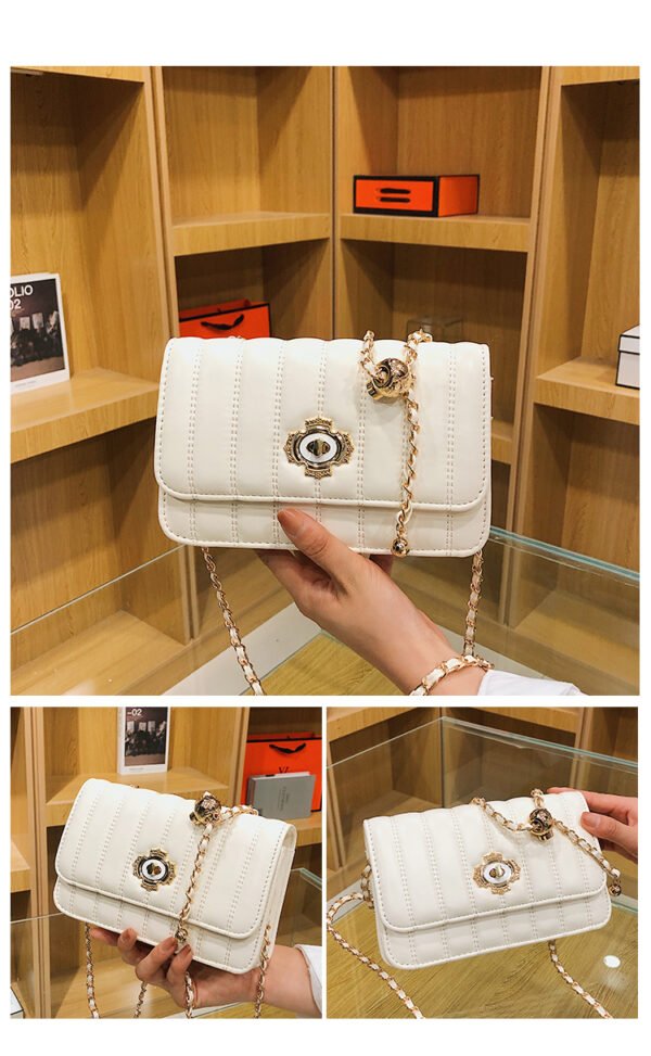 Light Luxury Fashion Casual Style High-End Women's Bag Trendy Versatile Splicing Small Square Bag Simple Design Crossbody Bag