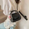 Korean Ins Fashion Hand-Held Saddle Bag Summer Simple Versatile Shoulder Bag High-End Messenger Bag