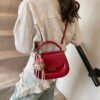 Korean Ins Fashion Hand-Held Saddle Bag Summer Simple Versatile Shoulder Bag High-End Messenger Bag
