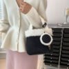 Fashionable Versatile Furry Handbags For Women Autumn Winter Chain Cute Shoulder Messenger Bag