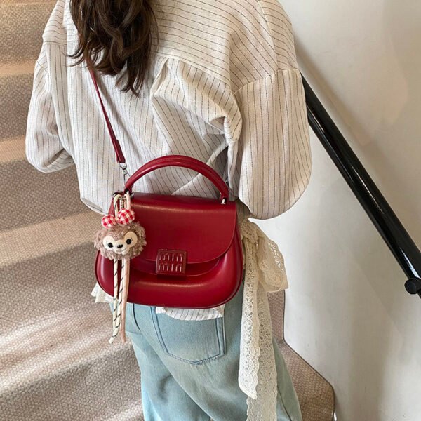 Korean Ins Fashion Hand-Held Saddle Bag Summer Simple Versatile Shoulder Bag High-End Messenger Bag