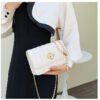 Light Luxury Fashion Casual Style High-End Women's Bag Trendy Versatile Splicing Small Square Bag Simple Design Crossbody Bag