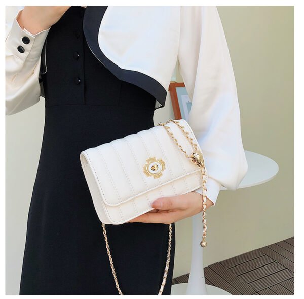 Light Luxury Fashion Casual Style High-End Women's Bag Trendy Versatile Splicing Small Square Bag Simple Design Crossbody Bag