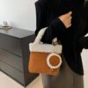 Fashionable Versatile Furry Handbags For Women Autumn Winter Chain Cute Shoulder Messenger Bag