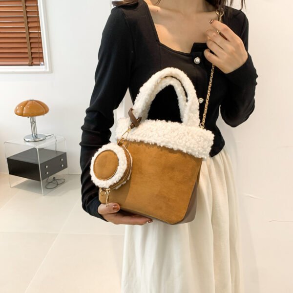 Fashionable Versatile Furry Handbags For Women Autumn Winter Chain Cute Shoulder Messenger Bag