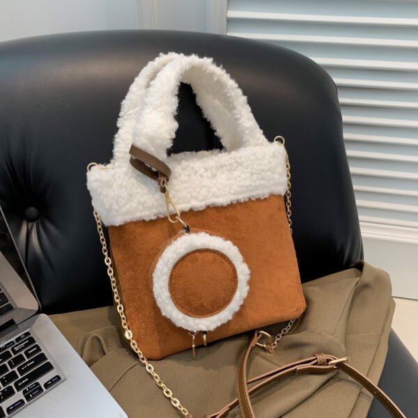 Fashionable Versatile Furry Handbags For Women Autumn Winter Chain Cute Shoulder Messenger Bag