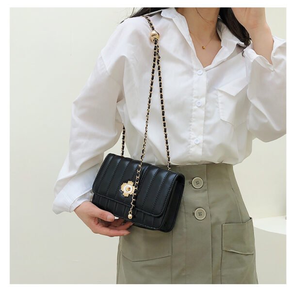 Light Luxury Fashion Casual Style High-End Women's Bag Trendy Versatile Splicing Small Square Bag Simple Design Crossbody Bag