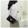 Light Luxury Fashion Casual Style High-End Women's Bag Trendy Versatile Splicing Small Square Bag Simple Design Crossbody Bag