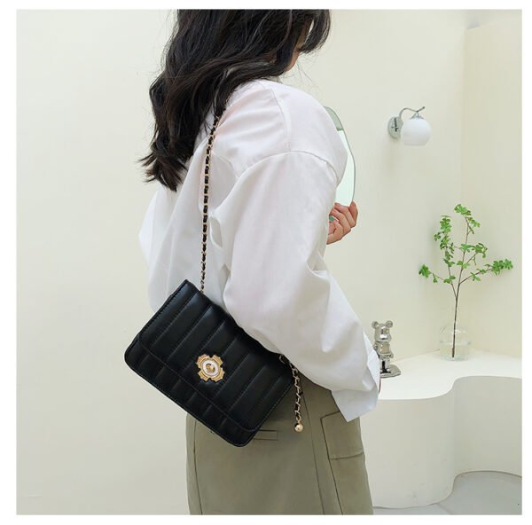 Light Luxury Fashion Casual Style High-End Women's Bag Trendy Versatile Splicing Small Square Bag Simple Design Crossbody Bag