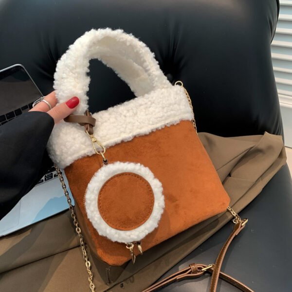 Fashionable Versatile Furry Handbags For Women Autumn Winter Chain Cute Shoulder Messenger Bag