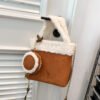 Fashionable Versatile Furry Handbags For Women Autumn Winter Chain Cute Shoulder Messenger Bag