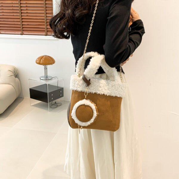 Fashionable Versatile Furry Handbags For Women Autumn Winter Chain Cute Shoulder Messenger Bag