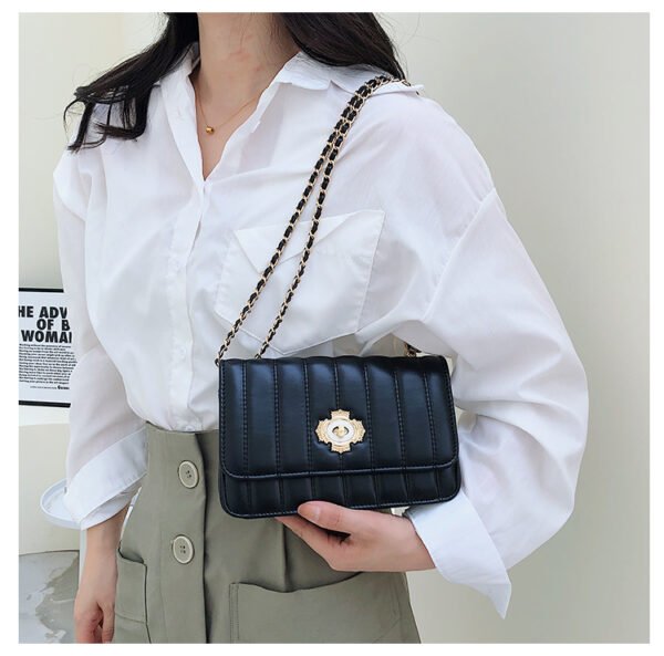 Light Luxury Fashion Casual Style High-End Women's Bag Trendy Versatile Splicing Small Square Bag Simple Design Crossbody Bag
