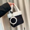 Fashionable Versatile Furry Handbags For Women Autumn Winter Chain Cute Shoulder Messenger Bag