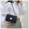 Light Luxury Fashion Casual Style High-End Women's Bag Trendy Versatile Splicing Small Square Bag Simple Design Crossbody Bag