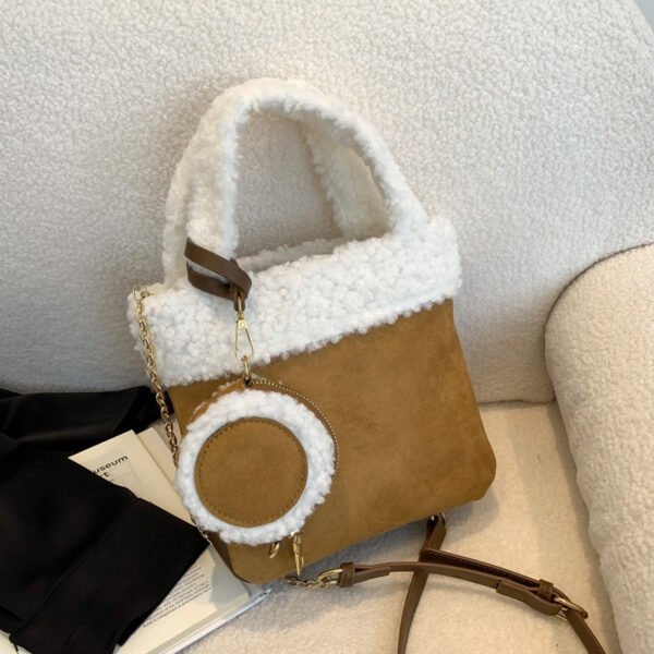 Fashionable Versatile Furry Handbags For Women Autumn Winter Chain Cute Shoulder Messenger Bag