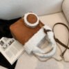 Fashionable Versatile Furry Handbags For Women Autumn Winter Chain Cute Shoulder Messenger Bag