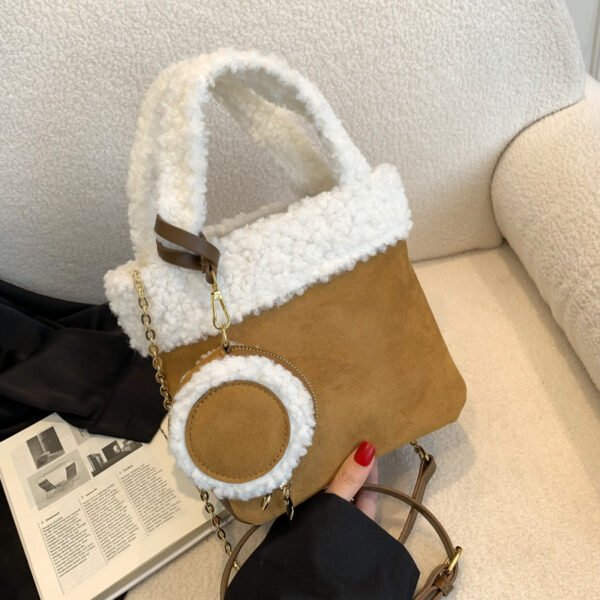 Fashionable Versatile Furry Handbags For Women Autumn Winter Chain Cute Shoulder Messenger Bag