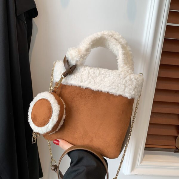 Fashionable Versatile Furry Handbags For Women Autumn Winter Chain Cute Shoulder Messenger Bag