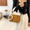 Fashionable Versatile Furry Handbags For Women Autumn Winter Chain Cute Shoulder Messenger Bag