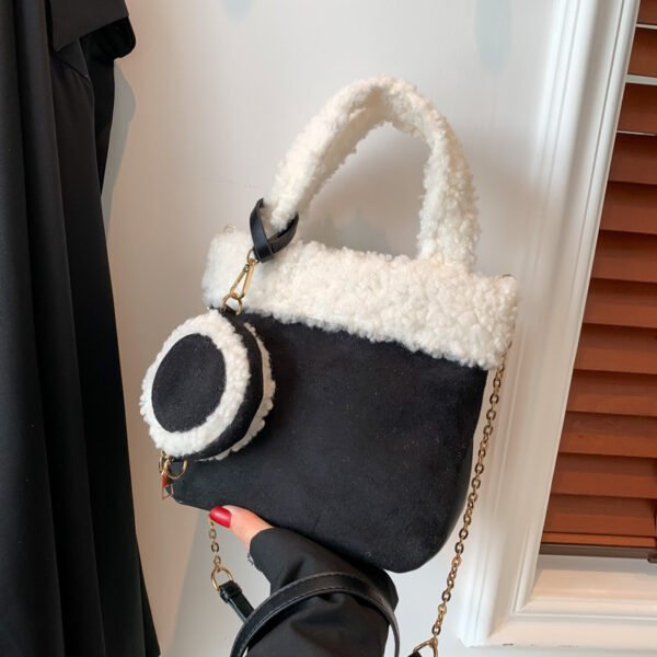 Fashionable Versatile Furry Handbags For Women Autumn Winter Chain Cute Shoulder Messenger Bag