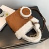 Fashionable Versatile Furry Handbags For Women Autumn Winter Chain Cute Shoulder Messenger Bag