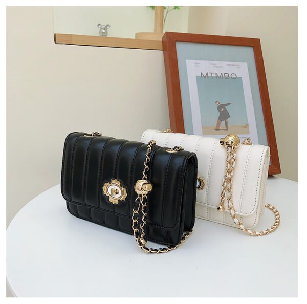 Light Luxury Fashion Casual Style High-End Women's Bag Trendy Versatile Splicing Small Square Bag Simple Design Crossbody Bag