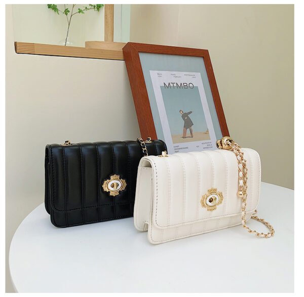 Light Luxury Fashion Casual Style High-End Women's Bag Trendy Versatile Splicing Small Square Bag Simple Design Crossbody Bag