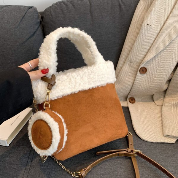 Fashionable Versatile Furry Handbags For Women Autumn Winter Chain Cute Shoulder Messenger Bag