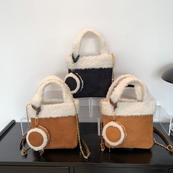 Fashionable Versatile Furry Handbags For Women Autumn Winter Chain Cute Shoulder Messenger Bag