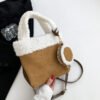 Fashionable Versatile Furry Handbags For Women Autumn Winter Chain Cute Shoulder Messenger Bag