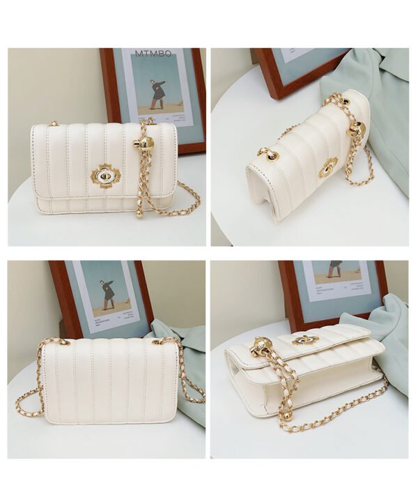 Light Luxury Fashion Casual Style High-End Women's Bag Trendy Versatile Splicing Small Square Bag Simple Design Crossbody Bag