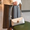 All-match commuting silver diamond woven handbag underarm bag temperament fashion women's bag small shoulder bag mobile phone bag
