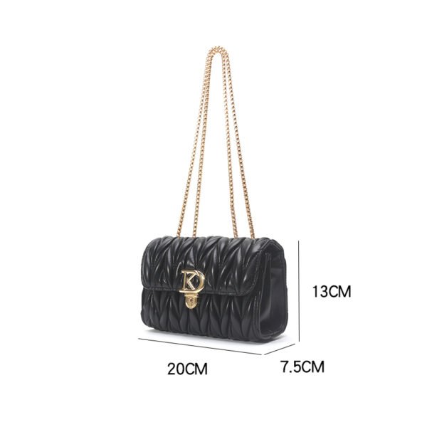 Pleated Diamond Chain Small Square Bag