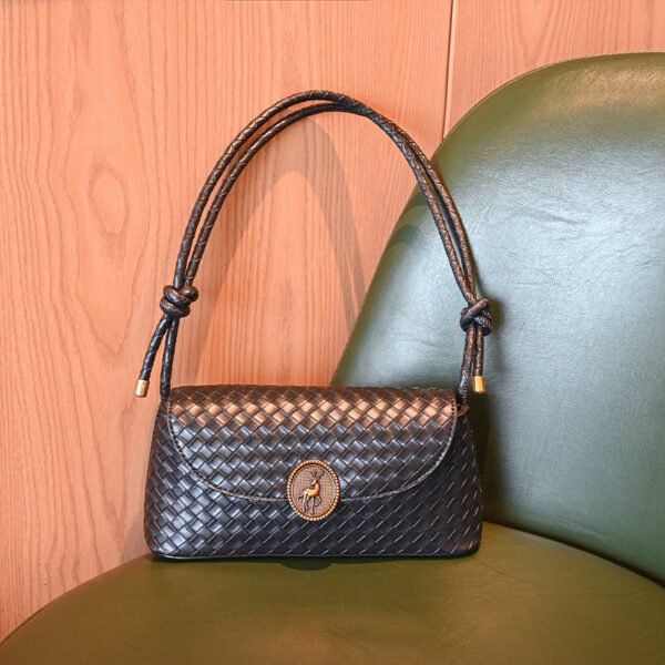 All-match commuting silver diamond woven handbag underarm bag temperament fashion women's bag small shoulder bag mobile phone bag