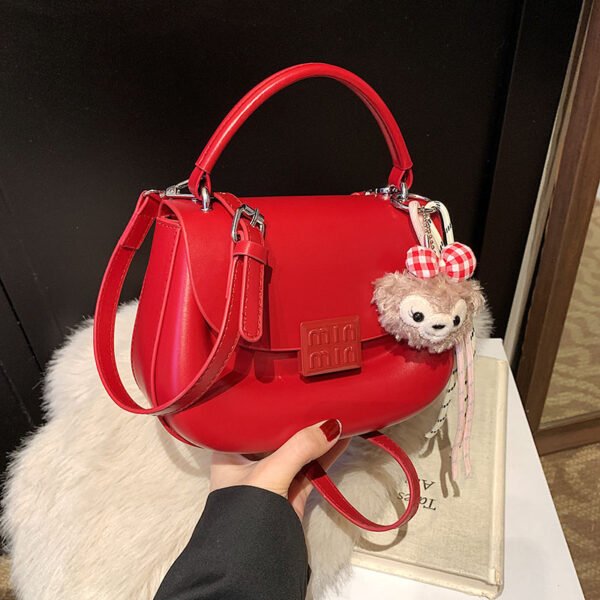 Korean Ins Fashion Hand-Held Saddle Bag Summer Simple Versatile Shoulder Bag High-End Messenger Bag