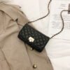 Bags Women's Messenger Bags Diamond Chain Pu Women's Bags Fashionable All-Match Small Square Bag Ladies Shoulder Bag