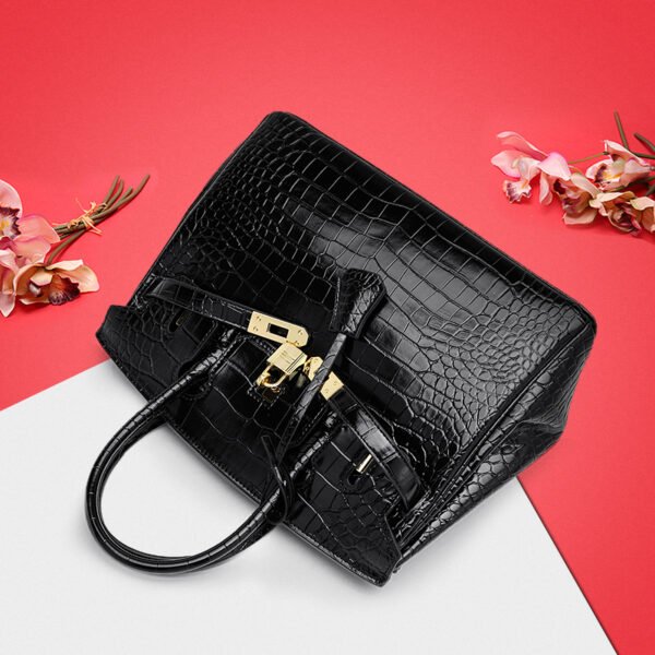 Platinum Crocodile Pattern Shoulder Bag