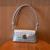 All-match commuting silver diamond woven handbag underarm bag temperament fashion women's bag small shoulder bag mobile phone bag