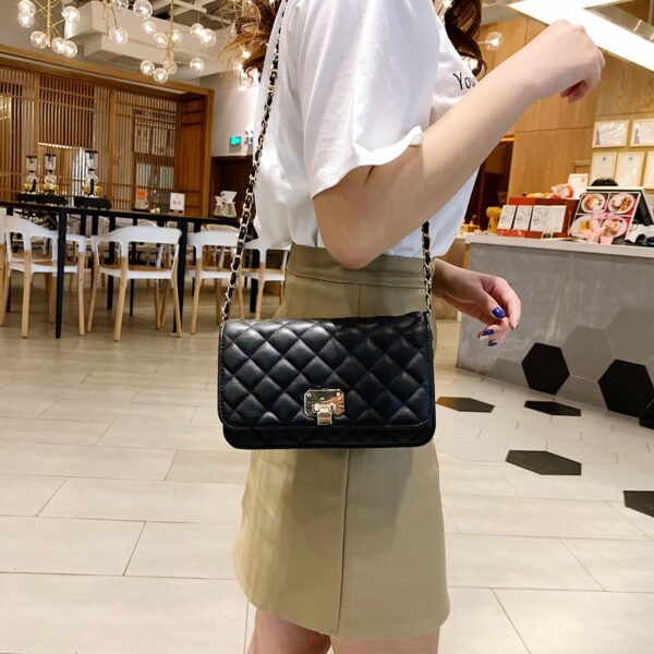 Bags Women's Messenger Bags Diamond Chain Pu Women's Bags Fashionable All-Match Small Square Bag Ladies Shoulder Bag