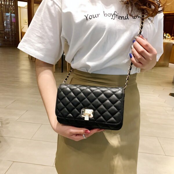 Bags Women's Messenger Bags Diamond Chain Pu Women's Bags Fashionable All-Match Small Square Bag Ladies Shoulder Bag