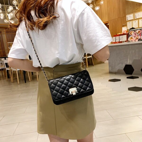 Bags Women's Messenger Bags Diamond Chain Pu Women's Bags Fashionable All-Match Small Square Bag Ladies Shoulder Bag